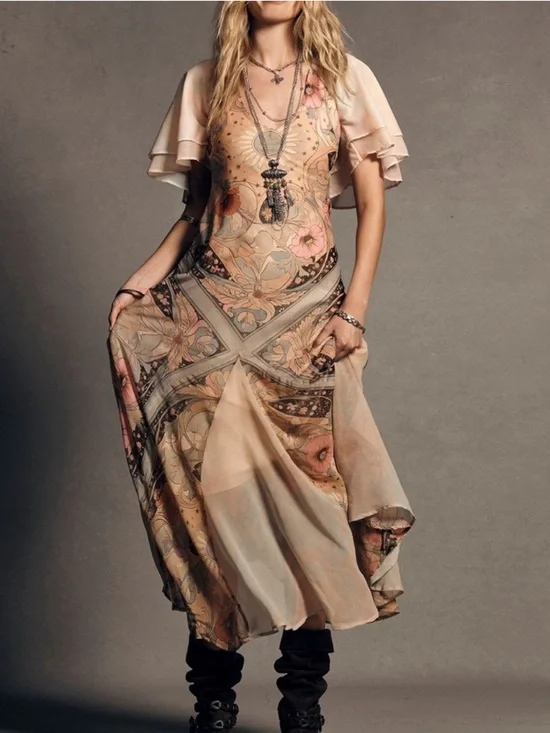 🆕 Free People Celestial Nights Maxi Dress in Fairy Combo Print - Picture 2 of 8